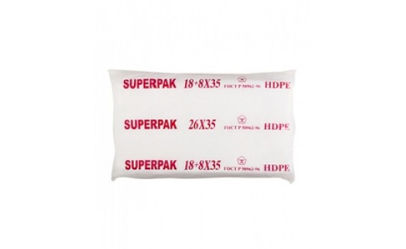 Пакет фасовочный, ПНД 18+8x35 (7) В пластах SuperPak красная/фиолет (арт 70080)