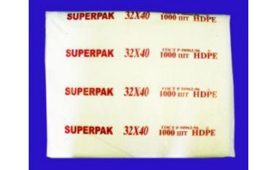 Пакет фасовочный, ПНД 32x40 (8) В пластах SuperPak красная (арт 80080) 